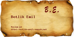 Botlik Emil névjegykártya